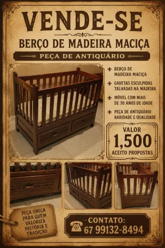 Berço antigo -peça de antiquário