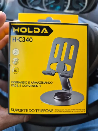 SUPORTE DE METAL COM BASE GIRATÓRIA PARA CELULAR OU TABLET