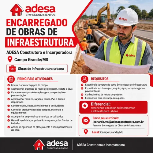 Encarregado de obras de Infraestrutura