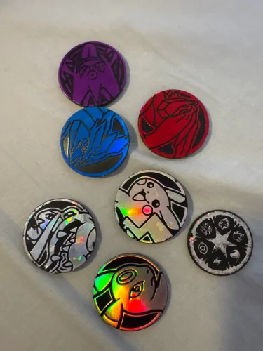 Lote com 7 Moedas Coleção Pokémon
