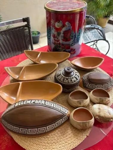 Conjunto 11 Vasos Marajoaras, Carangueijo, Canoa