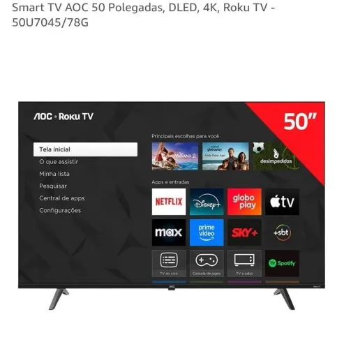 ?Smart TV 50 LED 4K AOC Roku (Modelo 50U7045) Com Nota Fiscal