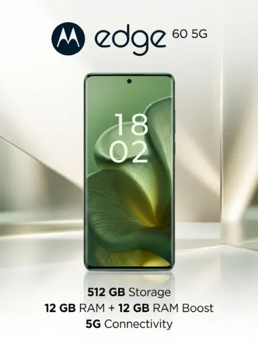 Motorola Edge 60 5G, 512 GB, 24GB RAM, (12 GB RAM+12 GB Ram Boost)