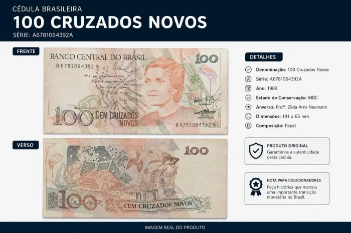 Nota de 100 Cruzado Novos