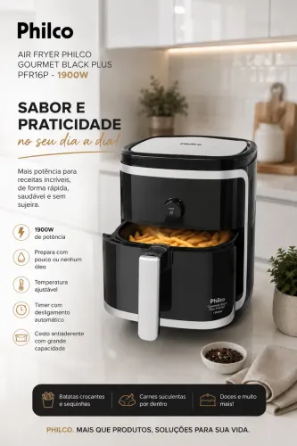 Air Fryer Philco 5L Gourmet Black Plus 1900W PFR16P
