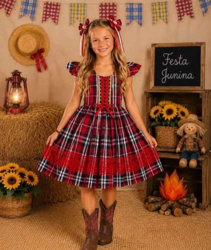 Vestidos juninos 2 a 3 anos