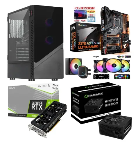 Cpu Gamer i7 9700K + 16Gb de Ram Ddr4 + Rtx 2060 12Gb Gddr6 na Cx com Garantia.