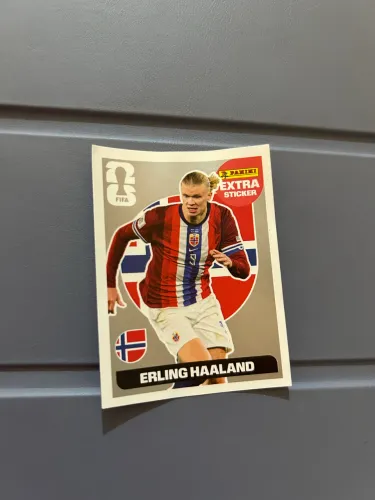Figurinha extra sticker do Erling Haaland (Prata) original panini