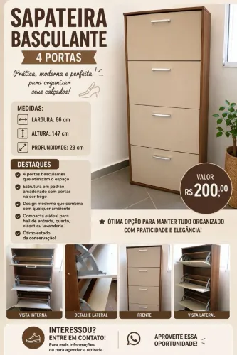 Sapateira Basculante 4 portas