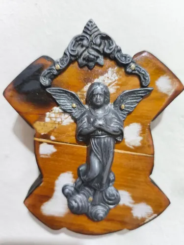 Placa Decorativa Anjo Metal Antigo 