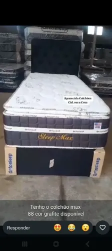 Cama solteiro colchão molas ensacadas de 34 cm