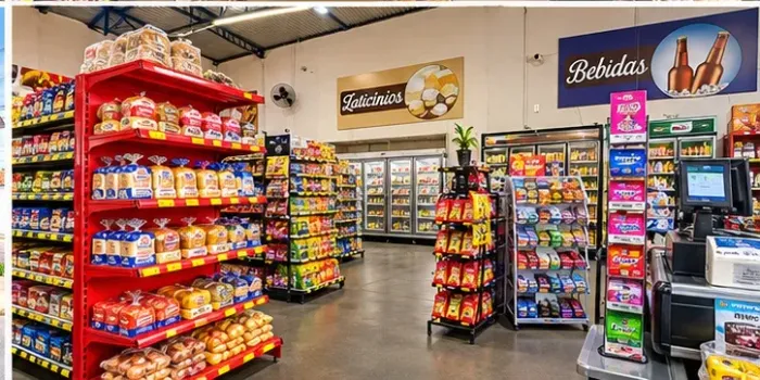 Mercado completo em funcionamento