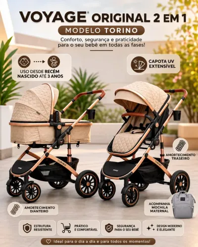 Carrinho de bebê importado NOVO Não acompanha bebê importado modelo 2 em 1 