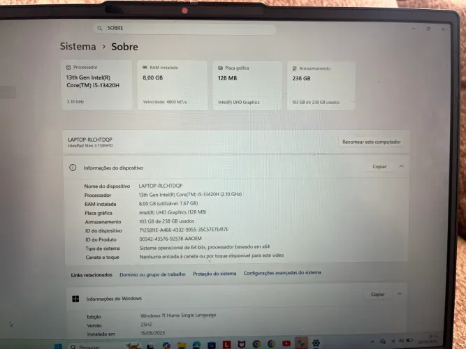 NOTEBOOK LENOVO i5 - 13 GERAÇÃO