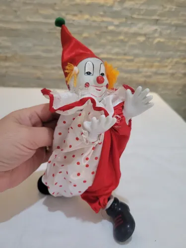 Palhaço decorativo em porcelana  20 cm