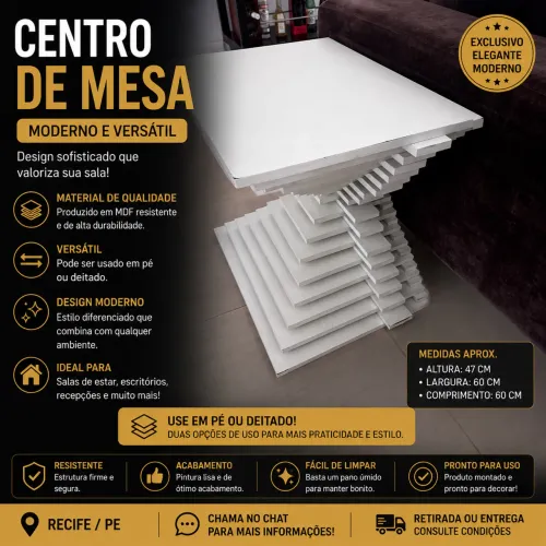 Mesa de Centro (sem tampo de vidro) - usada com marcas de uso