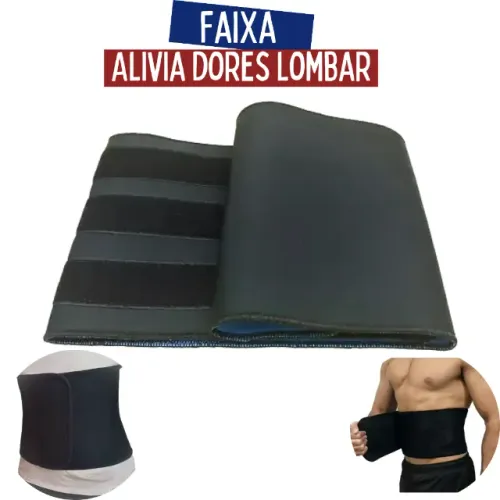 Cinta Faixa Abdominal Alivio Dores Lombar de Neoprene Unissex _ ES79