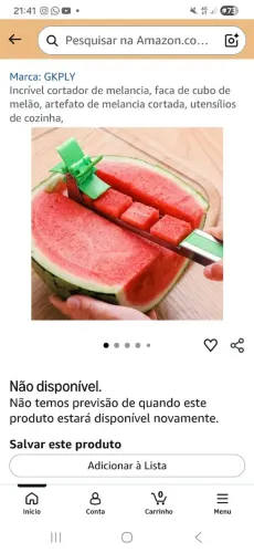 Cortador de melancia em cubos