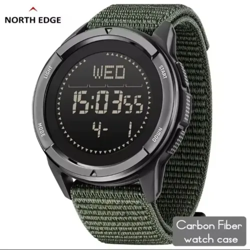 Relógio Tático North Edge Alps - Fibra de Carbono, Ultraleve e Resistente (5ATM)