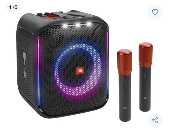 Caixa de som JBL + 2 microfones