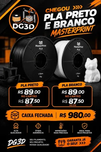 Filamento PLA preto e branco 