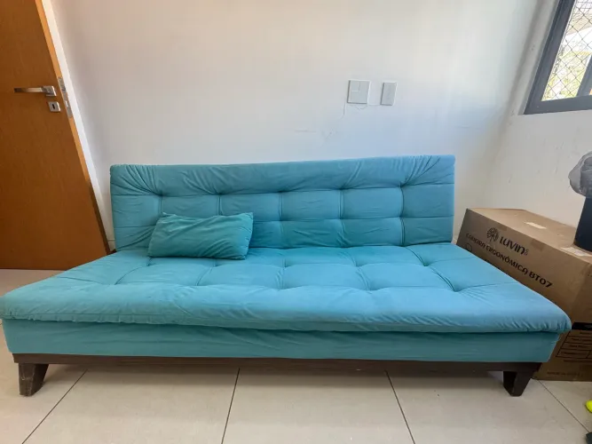 Sofá Cama Azul (Leia o anúncio!)