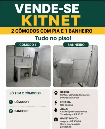 KITNET 1 Cômodo  e 1 banheiro 