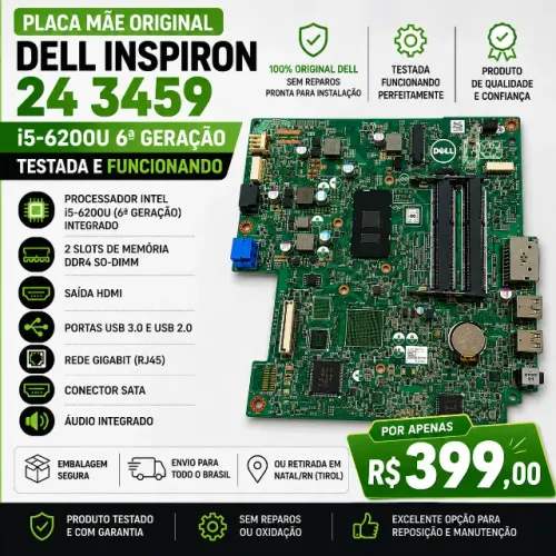 Placa Mãe Dell Inspiron 24 3459 i5-6200U Original Testada