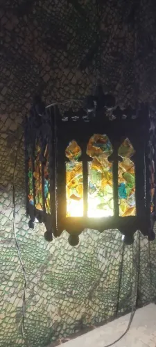 Par de Lustre vitral antigo medieval