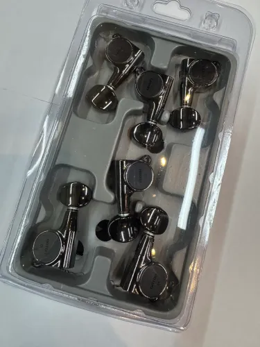 Tarraxa Gotoh 3+3 Magnum Lock preta cromada para guitarra
