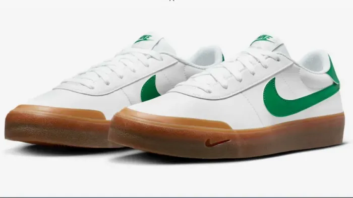 Tênis Nike Court Shot branco marrom logo verde tam 46/47
