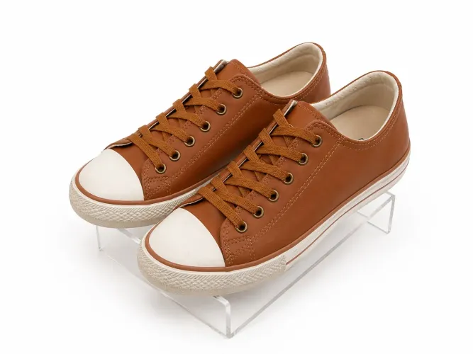 Tênis Casual Caramelo Cano Baixo Estilo Converse