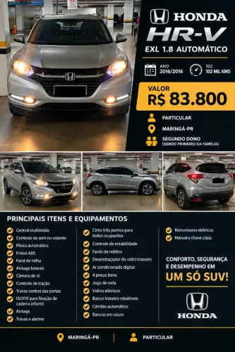 Honda HR-V EXL 1.8 Flexone 16V 5P Aut. 2016