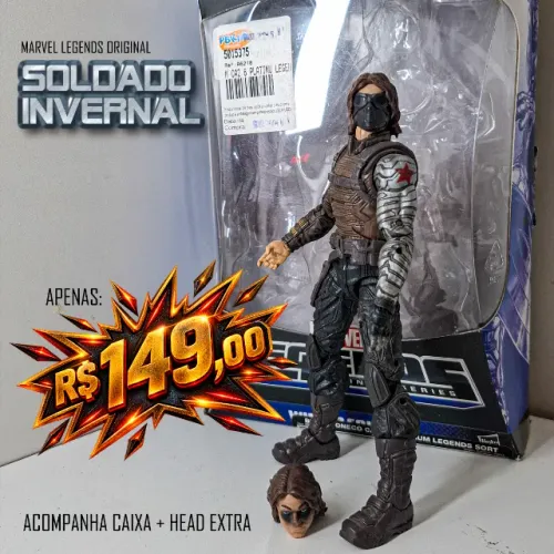 SOLDADO INVERNAL - MARVEL LEGENDS - COM CAIXA E CABEÇA EXTRA