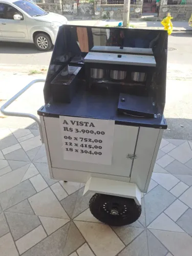 Carrinho de cachorro quente completo novo pronto para trabalhar pneus de borracha