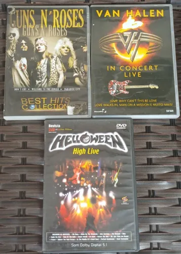 Combo 3 dvds Rock (Guns_ Van Halen_Helloween)