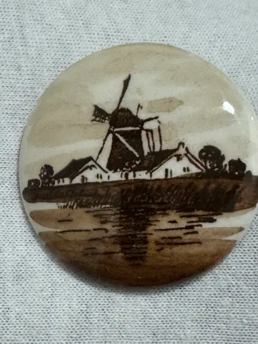 BROCHE ANTIGO PORCELANA - ORIGINAL HOLANDÊS