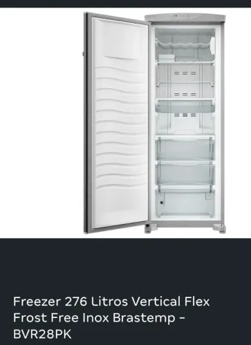 Freezer Brastemp inox frex 276 litros