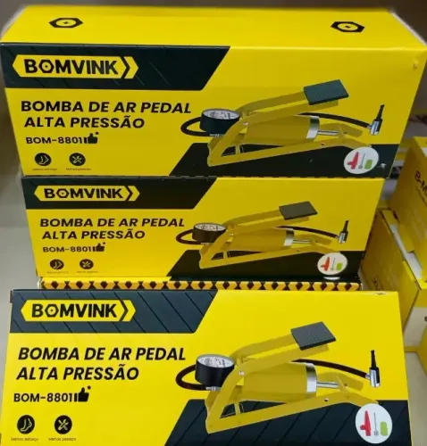 Bomba de Ar Pedal Alta Pressão - Entrega Grátis