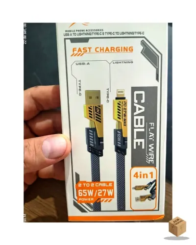 Cabo 4 em 1 Turbo 65W USB-C Lightning KC300 - Novo