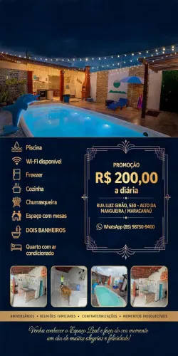 Casa com piscina PROMOÇÃO DIÁRIA r$200,00