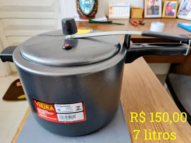 Panela Grande Pressão 7 litros Preta
