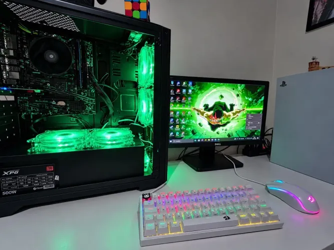 PC GAMER COMPLETO + 2 MONITORES | RYZEN 5 5600GT | SETUP BRANCO E RGB