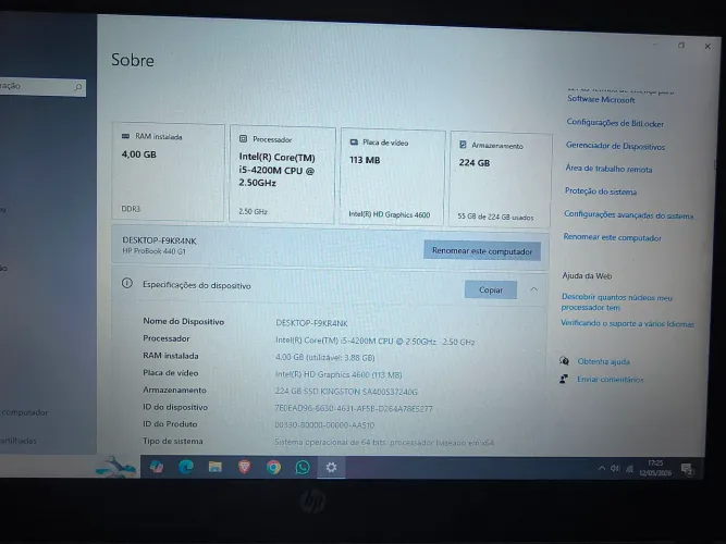 Notebook HP ProBook 440 G1 i5 SSD 240GB -
