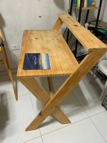 MESA PARA ESTUDO E COMPUTADOR MADEIRA PINO