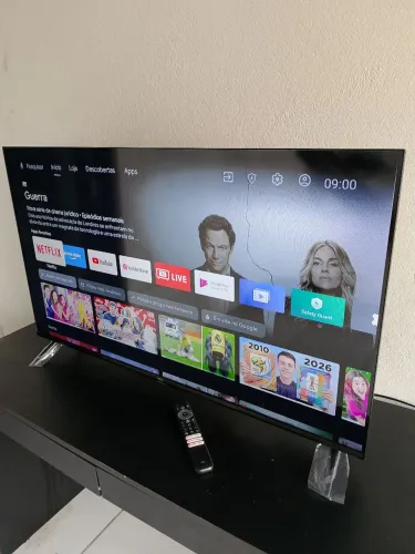 TV 40* ANDROID SMART, TEM NOTA, PES AINDA NO LACRE, CONTROLE ORIGINAL, COMANDO DE VOZ.