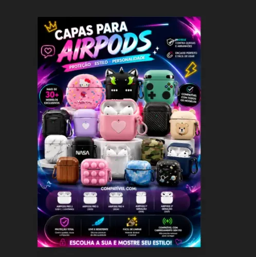 Kit com 3 Protetores para airpods 1 2 3 e Pro é Outros modelos