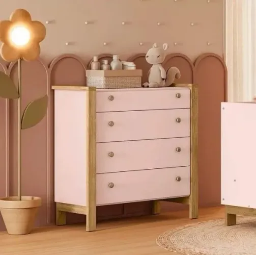 Cômoda Bebê rosa