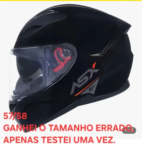 Capacete ASX SV 57/58 preto fosco