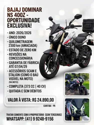 Dominar ns 400z Venda ou troca